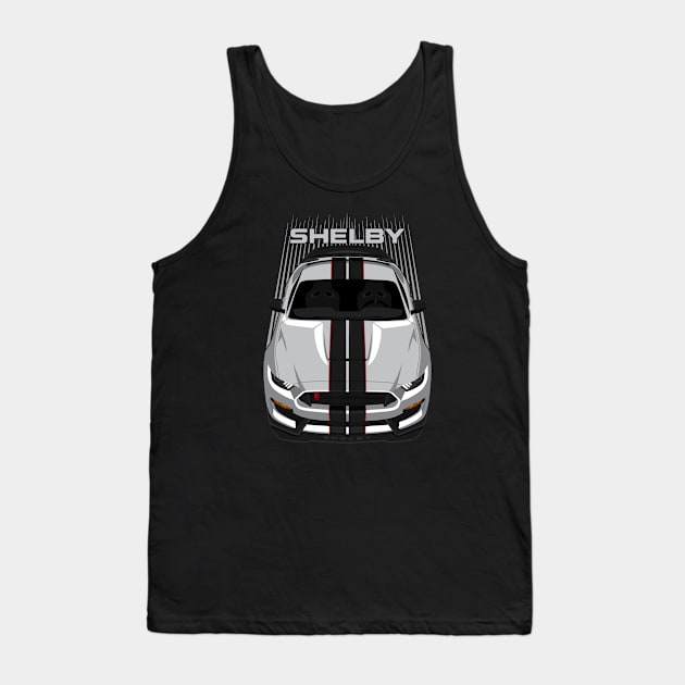 Ford Mustang Shelby GT350R 2015 - 2020 - Silver - Black Stripes Tank Top by V8social